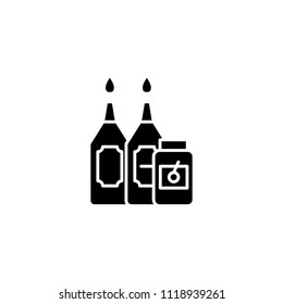 Sauces black icon concept. Sauces flat  vector symbol, sign, illustration.