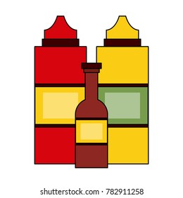 Sauces bottles isolated