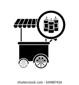 Sauces in the fast food car icon, vector illustration image