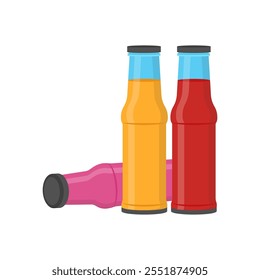 Icono plano de salsas, Ilustración vectorial
