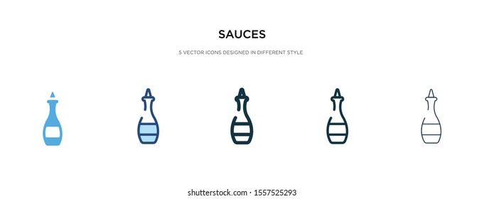 sauces icon in different style vector illustration. two colored and black sauces vector icons designed in filled, outline, line and stroke style can be used for web, mobile, ui