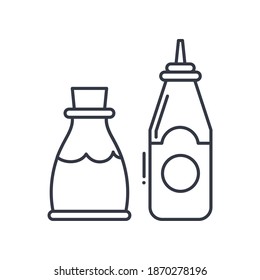 Sauces icon, linear isolated illustration, thin line vector, web design sign, outline concept symbol with editable stroke on white background.