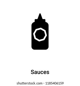 Sauces icon vector isolated on white background, logo concept of Sauces sign on transparent background, filled black symbol