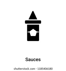 Sauces icon vector isolated on white background, logo concept of Sauces sign on transparent background, filled black symbol