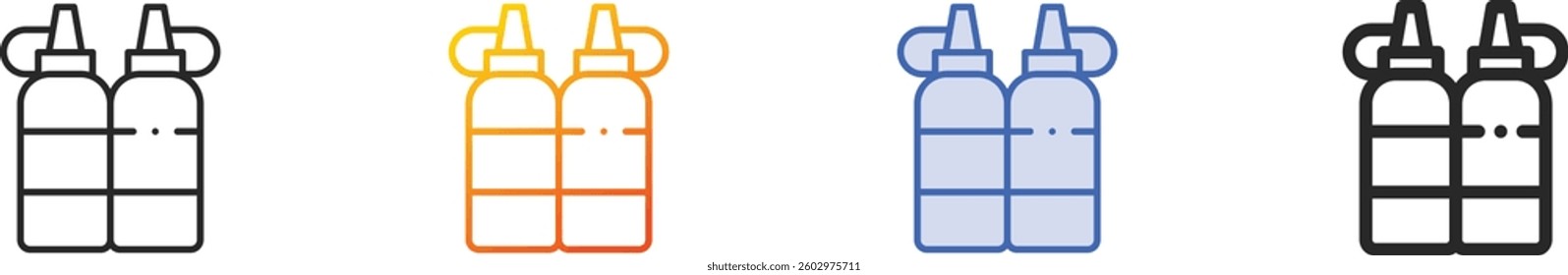sauces icon.Thin Linear, Gradient, Blue Stroke and bold Style Design Isolated On White Background