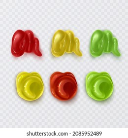 Sauces, Ketchup and mustard or mayonnaise. 3d vector realistic illustration
