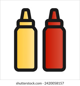 sauces:ketchup and mustard icon vector illustration symbol