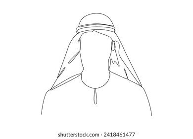 Saudi Arab businessman fashion in different poses isolated on white background. Vector illustration in a flat style. Editable strokes.