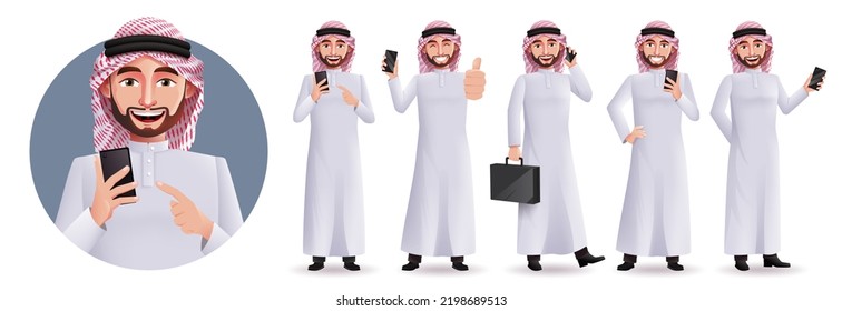 Saudi Arab Man Vector Character Set Stock Vector (Royalty Free ...