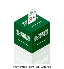 saudi arabia ballot box. vector illustration