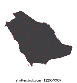 Saudi Arabia black map on white background vector