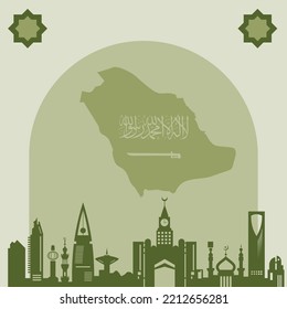 Saudi-Arabien-Gebäude, Vektorgrafik, Banner und Hintergrund