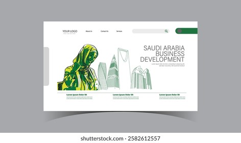 Saudi Arabia Business Development web page Vector Design 