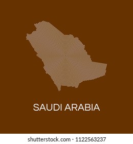 saudi arabia in circle lines map photo