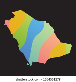 Saudi Arabia colorful vector map silhouette