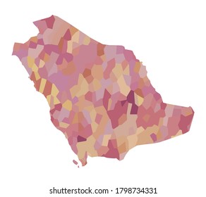 Silueta colorida del mapa vectorial de Arabia Saudita