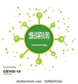 Saudi Arabia Coronavius Flag Awareness Background. Stay home, Stay Healthy. Take care of your own health. Pray for Country