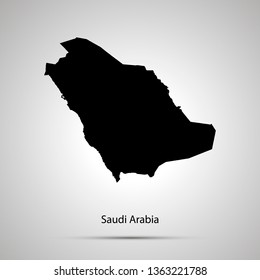 Saudi Arabia country map, simple black silhouette