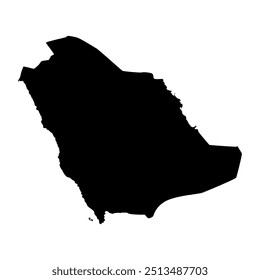 Arábia Saudita mapa de país silhueta preta design de vetor do Oriente Médio para apresentação