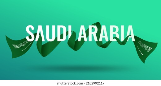 Saudi Arabia decorated with flag
