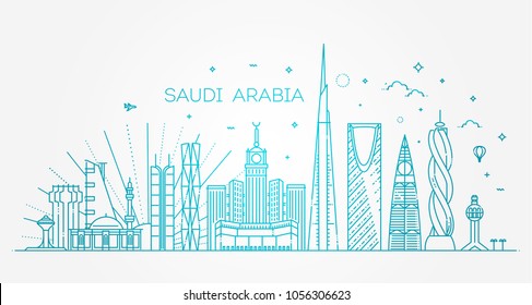 Saudi Arabia detailed Skyline. Travel and tourism background