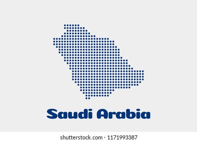 Saudi Arabia dot map. Concept for networking, technology and connections