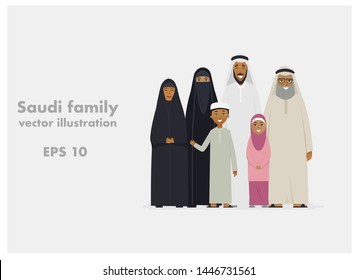 Saudi  Arabia Family Vector  Character