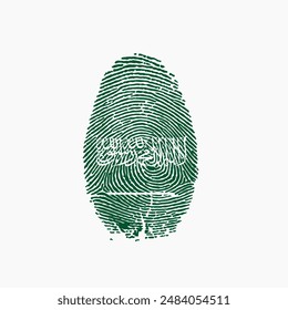 Saudi-Arabien Fingerabdruck Reiseziel Grand Vektorillustration. Flaggenfarbe