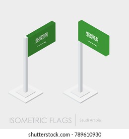 Saudi Arabia flag 3d isometric style
