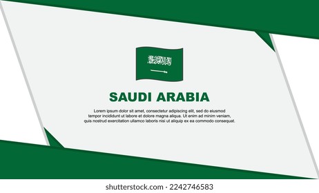 Plantilla de diseño de fondo de resumen de la bandera de Arabia Saudita. Ilustración del vector de caricaturas del Día de la Independencia de Arabia Saudita. Día de la Independencia de Arabia Saudita