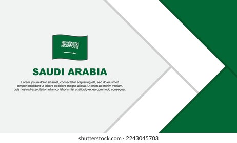 Plantilla de diseño de fondo de resumen de la bandera de Arabia Saudita. Ilustración del vector de caricaturas del Día de la Independencia de Arabia Saudita. Caricatura de Arabia Saudita