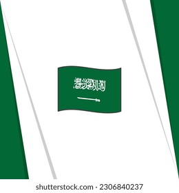 Plantilla de diseño de fondo de resumen de la bandera de Arabia Saudita. Cartel del Día de la Independencia de Arabia Saudita en medios sociales. Bandera de Arabia Saudita