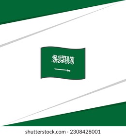 Plantilla de diseño de fondo de resumen de la bandera de Arabia Saudita. Cartel del Día de la Independencia de Arabia Saudita en medios sociales. Diseño de Arabia Saudita
