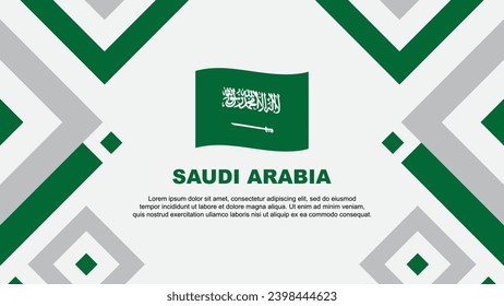 Plantilla de diseño de fondo de resumen de la bandera de Arabia Saudita. Ilustración de vectores de papel tapiz del Día de la Independencia de Arabia Saudita. Plantilla de Arabia Saudita