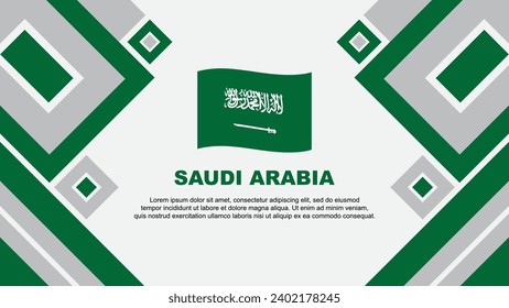 Saudi Arabia Flag Abstract Background Design Template. Saudi Arabia Independence Day Banner Wallpaper Vector Illustration. Saudi Arabia Cartoon