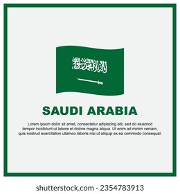Plantilla de diseño de fondo de la bandera de Arabia Saudita. Cartel del Día de la Independencia de Arabia Saudita en medios sociales. Banner de Arabia Saudita
