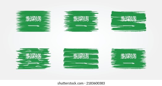 Saudi Arabia Flag Brush Collection. National Flag