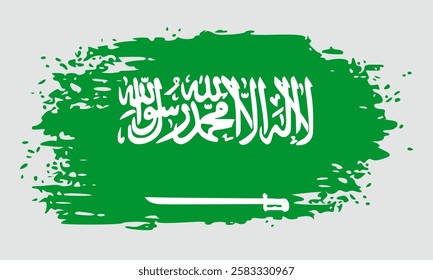 Saudi Arabia flag brush stroke. banner vector illustration. Vector illustration	
