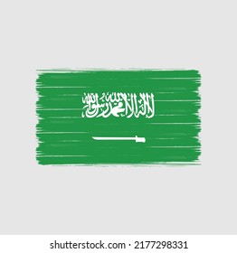 Saudi Arabia Flag Brush Strokes. National Flag