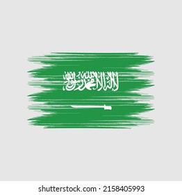 Saudi Arabia Flag Brush Vector