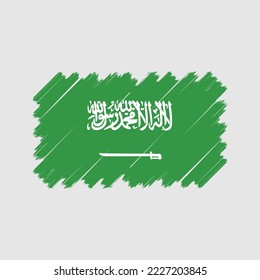Ilustración del vector de pincel de bandera de Arabia Saudita