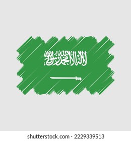 Saudi Arabia Flag Brush Vector Illustration