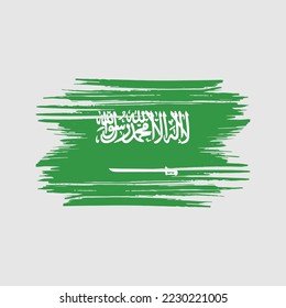 Saudi Arabia Flag Brush Vector Illustration