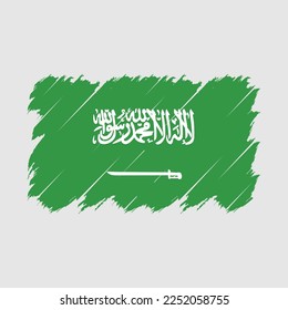 Saudi Arabia Flag Brush Vector Illustration