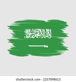 Saudi Arabia Flag Brush Vector Illustration