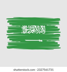 Saudi Arabia Flag Brush Vector Illustration