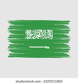 Ilustración del vector de pincel de bandera de Arabia Saudita
