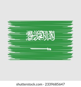 Saudi Arabia Flag Brush Vector Illustration