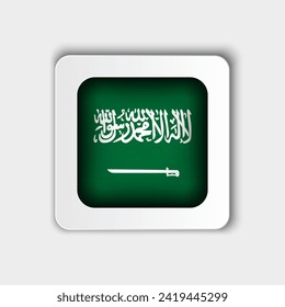 Saudi Arabia Flag Button Flat Design