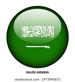 SAUDI ARABIA flag button on white background